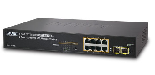 Planet GS-4210-8P2S - Switch 8xGEth PoE + 2xSFP - Przeczniki sieciowe